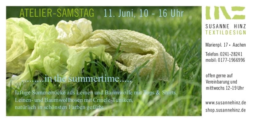 Atelier-Samstag am 11. Juni 2016 - ...in the summertime...