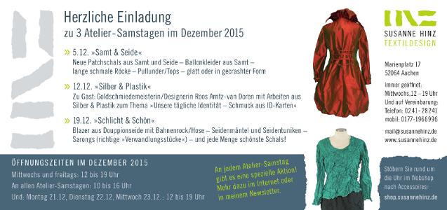 Atelier-Samstage im Dezember 2015